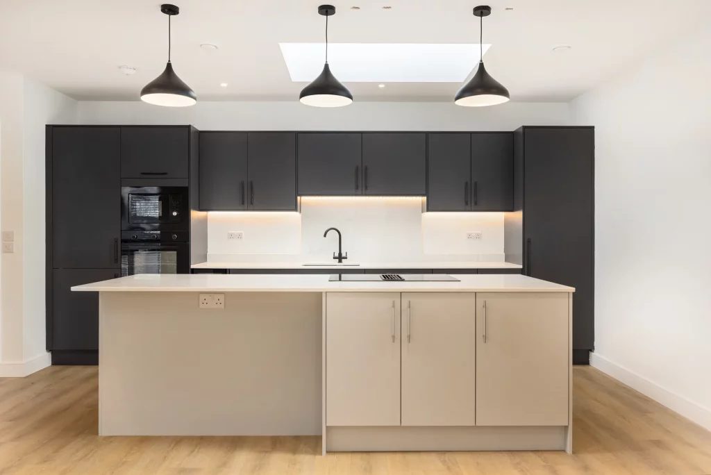 Completed apartment interior at Sale Road, Wythenshawe