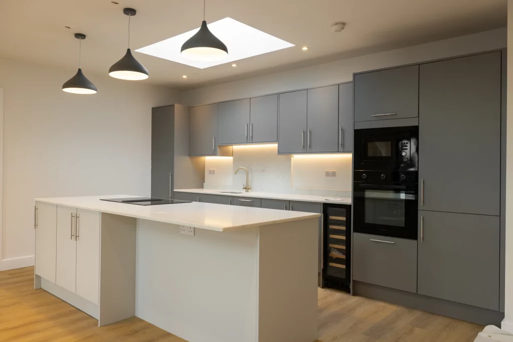 Completed apartment interior at Sale Road, Wythenshawe