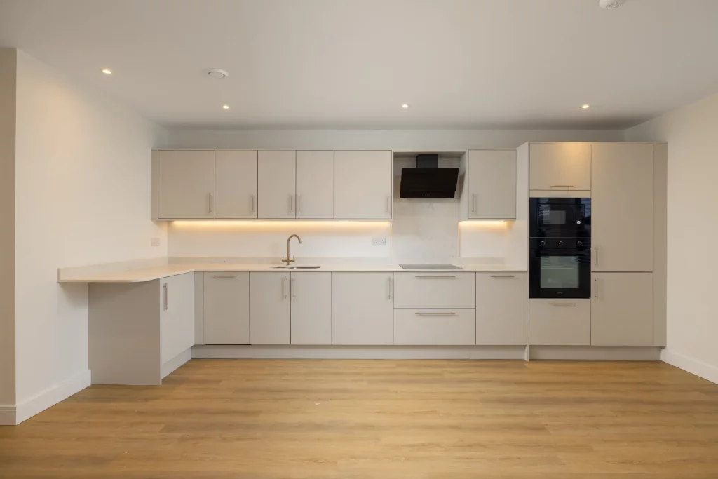 Completed apartment interior at Sale Road, Wythenshawe